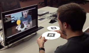 Student Interacting with Augmented Reality Lunar Phases Lesson