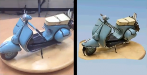 Model of Vespa being captured with 123d Catch